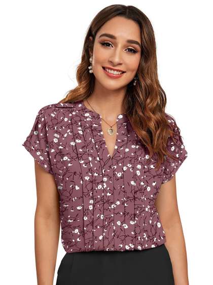 BAESD Women Floral Printed Round Neck Top
