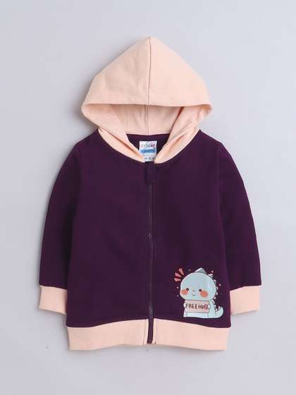 BUMZEE Girls Printed
                    Hooded Sweatshirt