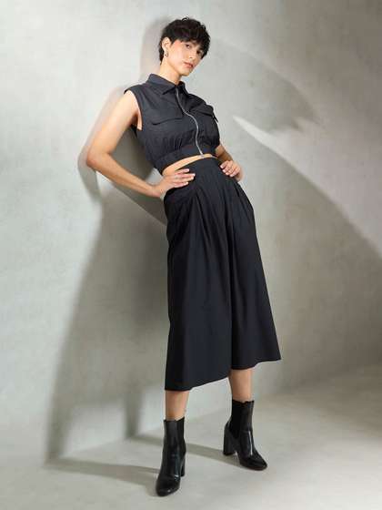 Virgio Cotton A-Line Midi Skirts