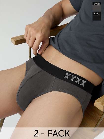 XYXX Men Solid Pack
                        Of 2 Combed Cotton Pace Brief XYBRF2PCKN666