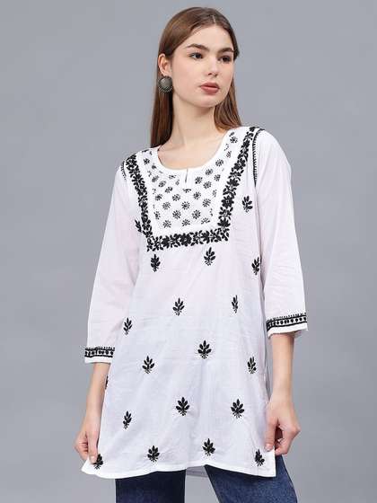 Seva Chikan Ethnic Motifs Embroidered Chikankari Chikankari Kurti