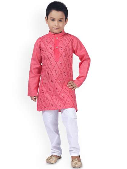 NFC CREATION Boys Ethnic
                    Motifs Embroidered Straight Thread Work Kurta with
                    Pyjamas