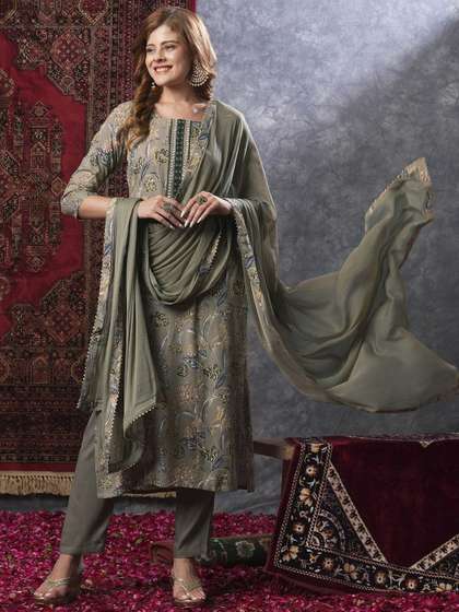 GoSriKi Printed Straight Kurta Set