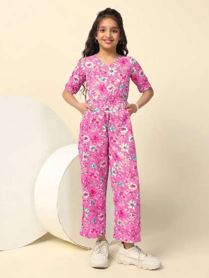 FASHION DREAM Girls Floral Printed Jumpsuit