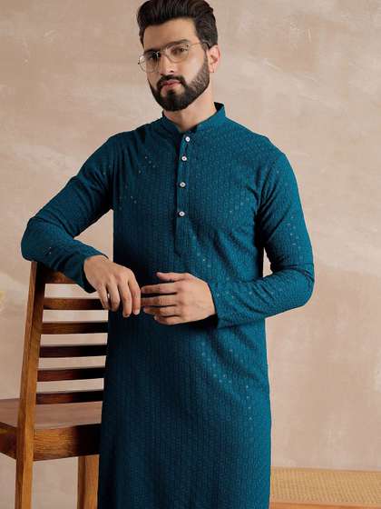 Anouk Embroidered Straight Kurta