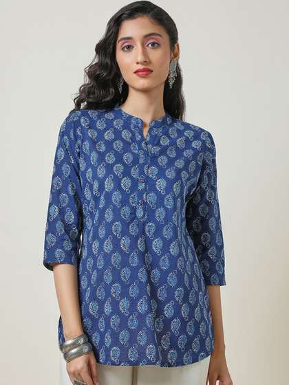 Soch Mandarin Collar Printed Tunic