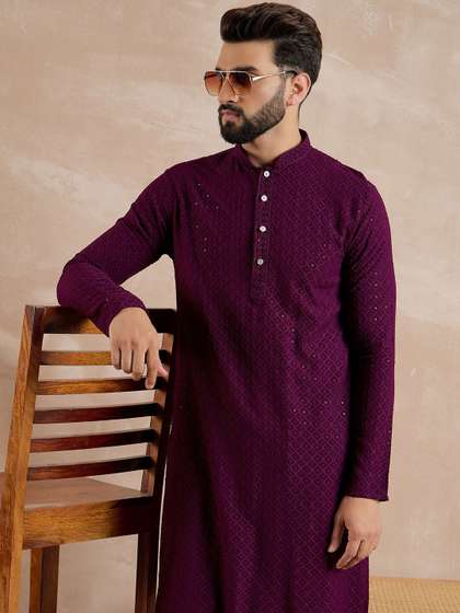 Anouk Embroidered Straight Kurta