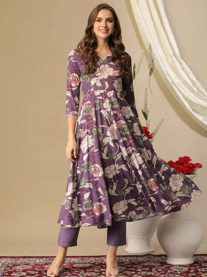 GoSriKi Printed Anarkali Kurta Set