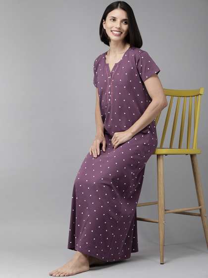 Zeyo Conversational
                        Printed Pure Cotton Nightdress