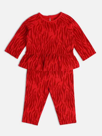 MINI KLUB Girls
                          Printed Pure Cotton Top With Pyjamas