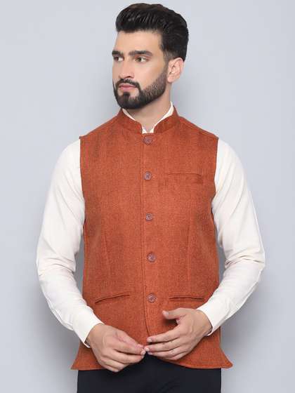 even Woven Design Nehru Jacket