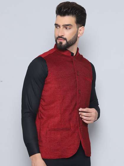 even Woven Design Nehru Jacket