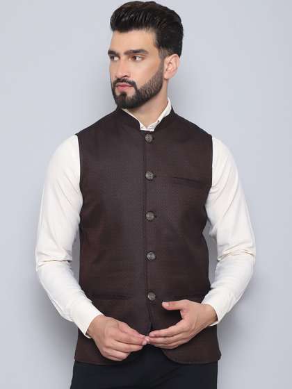 even Printed Woven Nehru Jacket