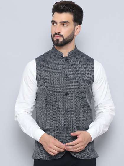 even Printed Woven Nehru Jacket