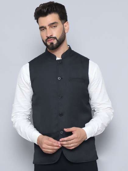 even Woven Design Nehru Jacket