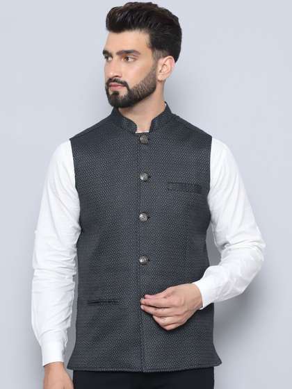 even Woven Design Nehru Jacket
