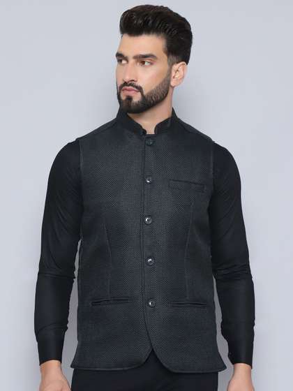 even Woven Design Nehru Jacket