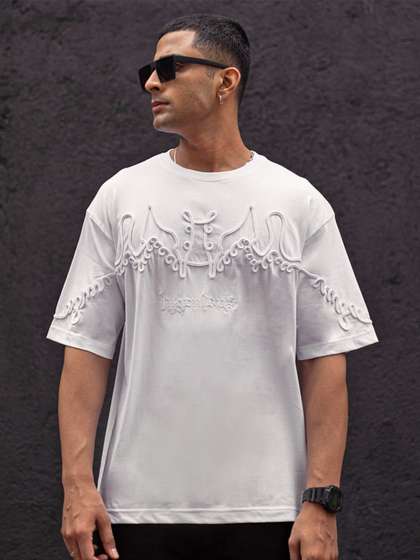 Powerlook Men Drop-Shoulder Sleeves Oversized T-shirt