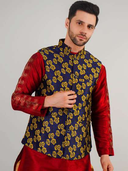 Valencia Fashion Woven Design Nehru Jacket