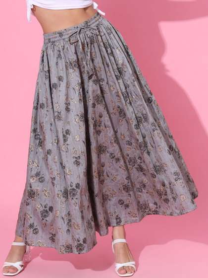 KALINI Printed curved Maxi Skirts