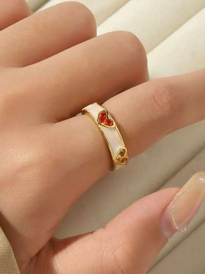 SALTY 14KT Gold
                        Plated Stone Studded Finger Ring