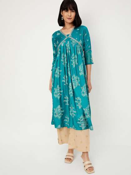 Price History of max Floral Printed A-Line Kurta from Myntra 111_12715145