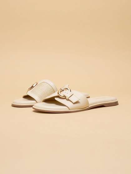 ERIDANI Women Open
                        Toe Flats with Buckles
