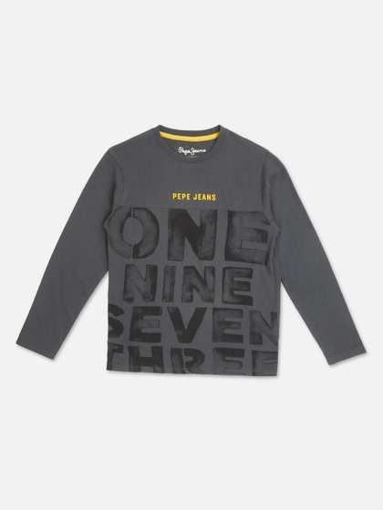 Pepe Jeans Boys
                    Typography Printed Round Neck Pure Cotton T-shirt
