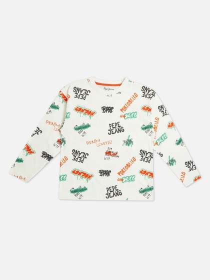 Pepe Jeans Boys
                    Conversational Printed Round Neck Pure Cotton
                    T-shirt