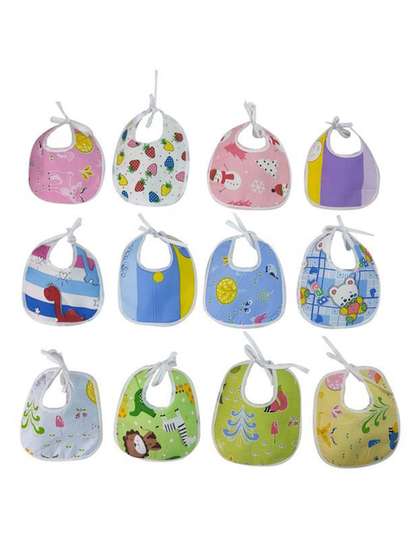BAESD Kids Pack Of 12
                    Printed Cotton Bibs