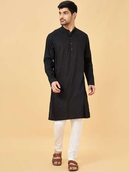 indus route by Pantaloons Thread Work Straight Kurta