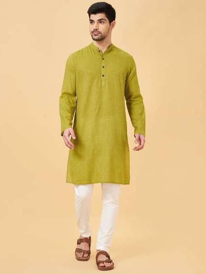 indus route by Pantaloons Thread Work Straight Kurta