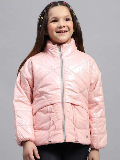 Monte Carlo Girls Solid
                    Stand Collar Padded Jacket