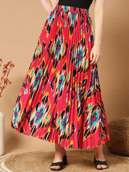 OTABU Women Abstract A-line Skirts