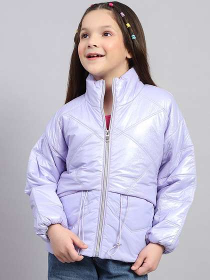 Monte Carlo Girls Solid
                    Stand Collar Padded Jacket