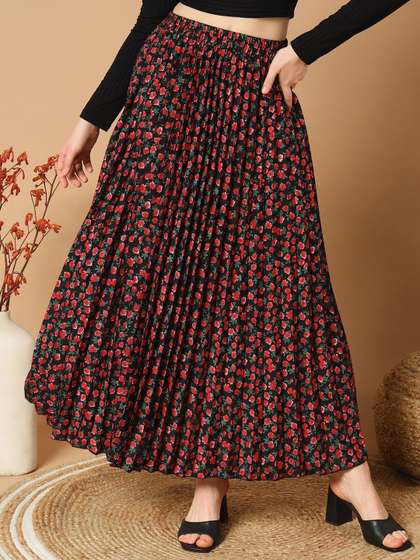 OTABU Floral Flared Maxi Skirts
