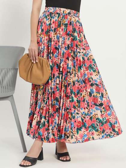 OTABU Floral Flared Maxi Skirts