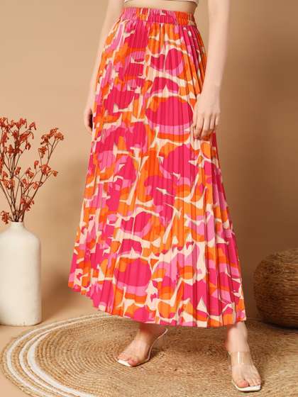 OTABU Printed A-line Maxi Skirts