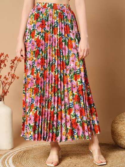 OTABU Floral A-line Maxi Skirts