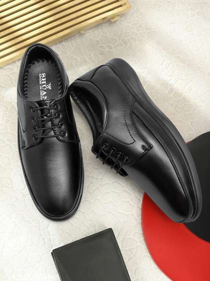 SHUAN Men Leather
                        Formal Derbys Shoes