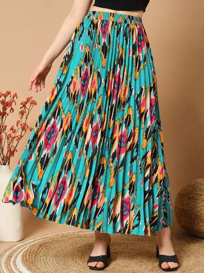 OTABU Women Abstract A-line Skirts