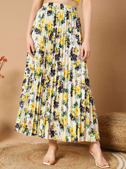 OTABU Floral Flared Maxi Skirts