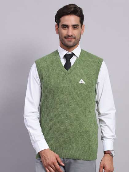 Monte Carlo Men
                        Cable Knit Woollen Pullover Sleeveless Sweater