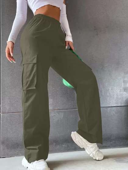 Fashion2wear High-Rise Cargos Trousers