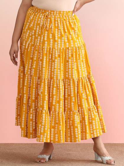 anayna Printed Cotton Maxi Skirts