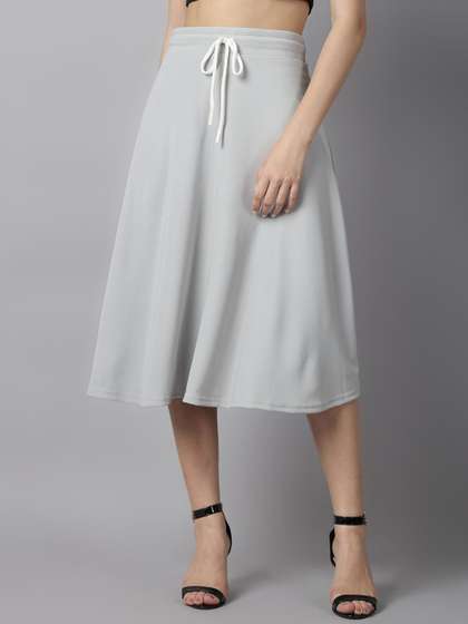 BAESD A-Line Solid Midi Skirts