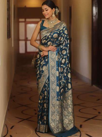 KALINI Ethnic Motifs Banarasi Pure Silk Saree