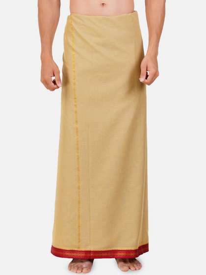 Ramraj Men Solid
                          Mayilkhan Border Double Layer Cotton Dhoti