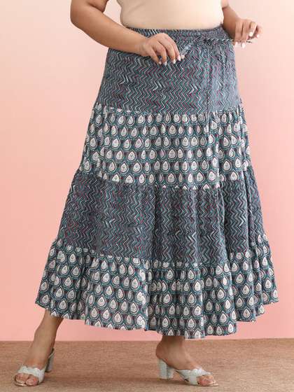 anayna Plus Size Cotton Maxi Skirts