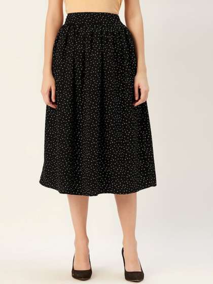 Sera Printed Flared Midi Skirts